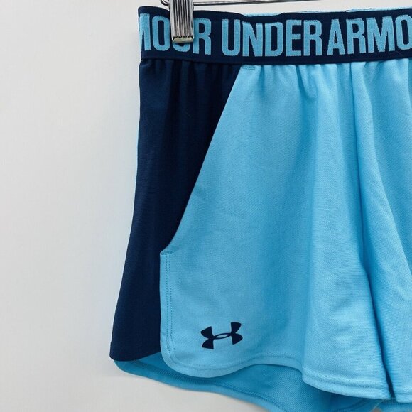 Under Armour Heat Gear Womens Size XS Play Up 2.0 Performance Shorts Blue 2388 - Picture 3 of 8